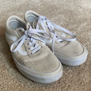 Cream Old School Vans - Size 8 Women